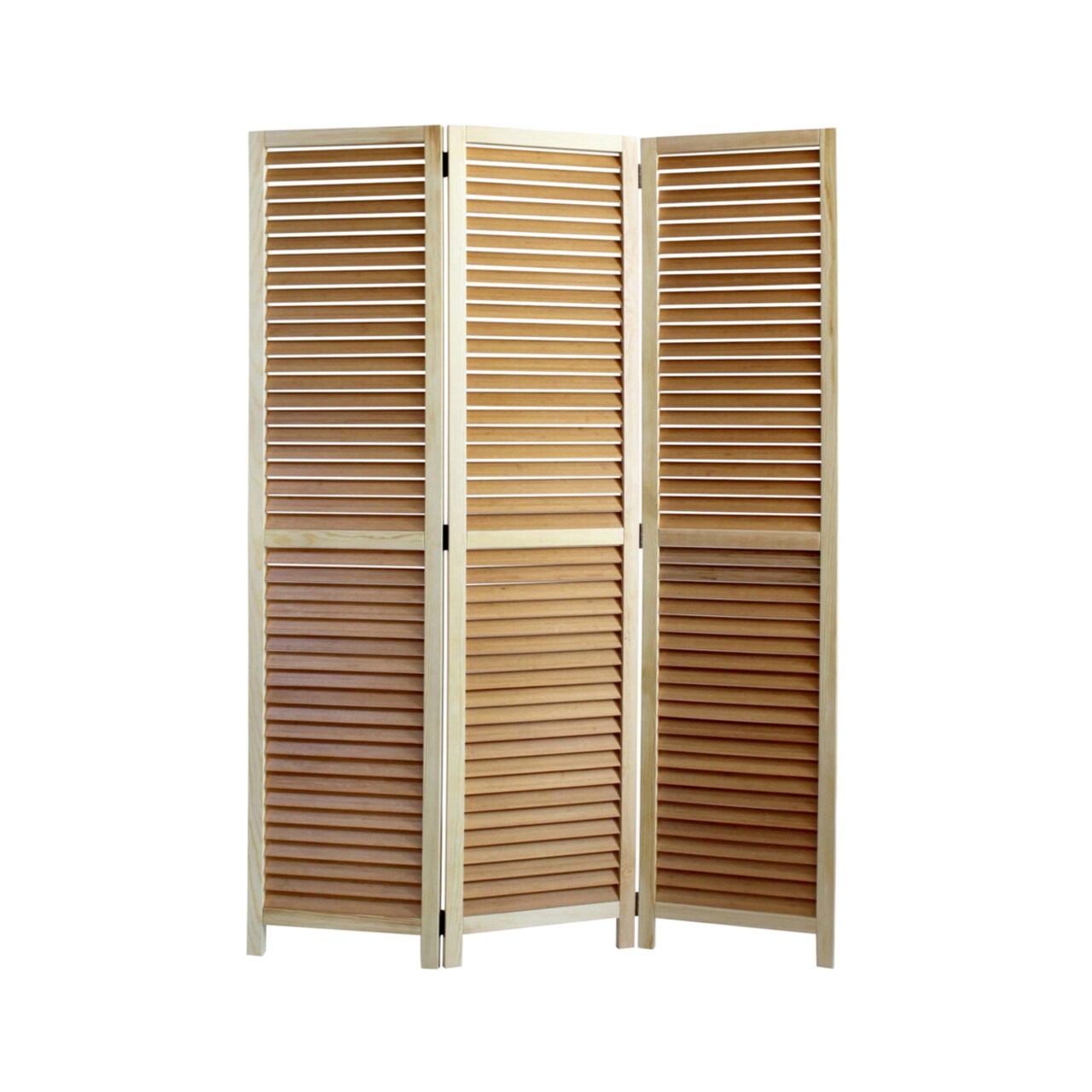 Screen Gems Traditional 3 Panel Natural Wood Frame Elite Floor Screen